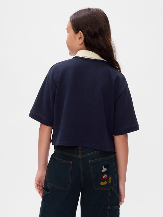 Gap × Disney Kids Pique Cropped Polo Shirt Gap × Disney Kids Pique Cropped Polo Shirt