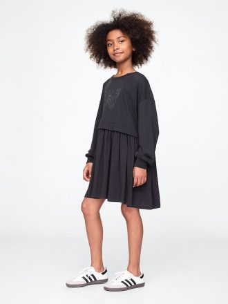 Kids 2-in-1 Vintage Soft Sweatshirt Dress