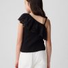 Kids Asymmetrical Eyelet Top
