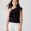 Kids Asymmetrical Eyelet Top