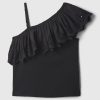 Kids Asymmetrical Eyelet Top