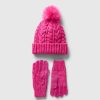 Kids Cable-Knit Beanie and Glove Set