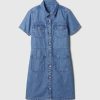 Kids Cargo Denim Shirtdress