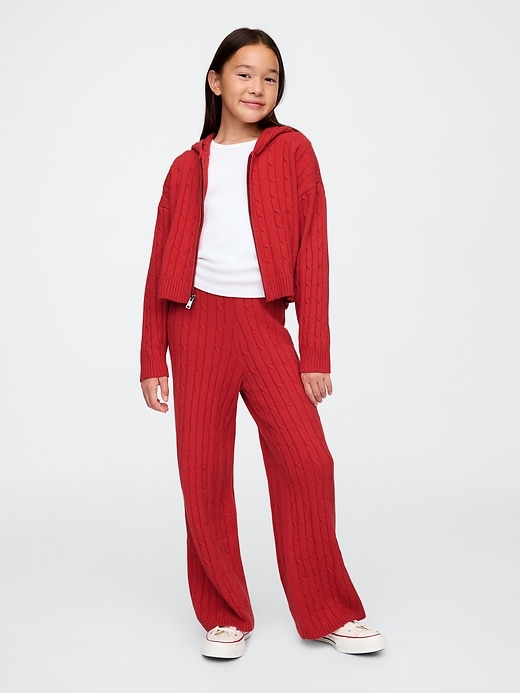 Kids CashSoft Cable-Knit Sweater Hoodie Kids CashSoft Cable-Knit Sweater Hoodie