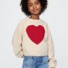 Kids Cropped Chunky Heart Sweater