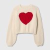 Kids Cropped Chunky Heart Sweater