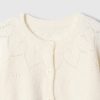 Kids Cropped Pointelle Heart Cardigan