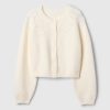 Kids Cropped Pointelle Heart Cardigan