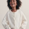 Kids Cropped Pointelle Heart Cardigan