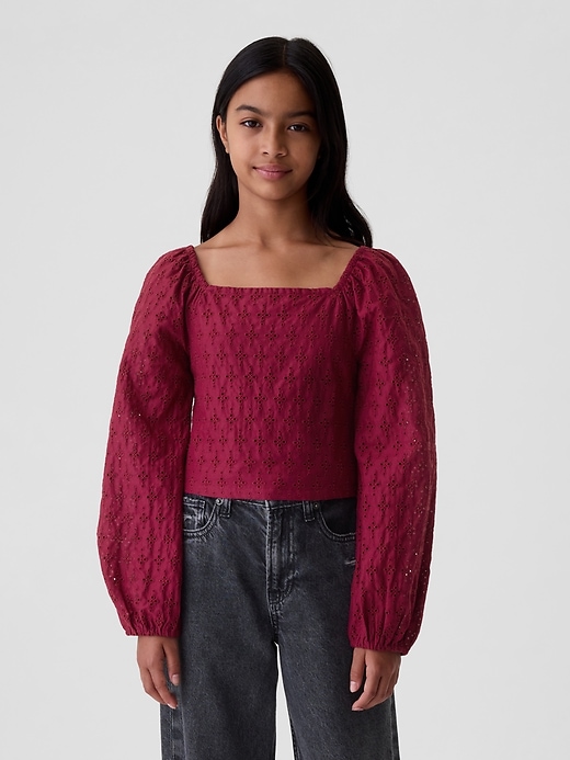 Kids Cropped Puff Sleeve Shirt Kids Cropped Puff Sleeve Shirt