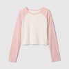 Kids Cropped Raglan Rib PJ Top