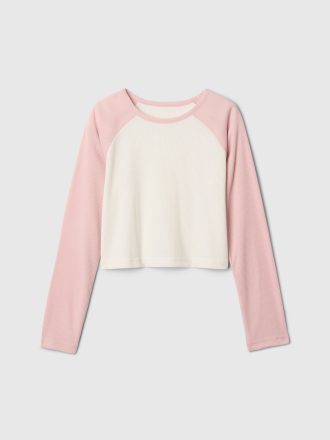 Kids Cropped Raglan Rib PJ Top