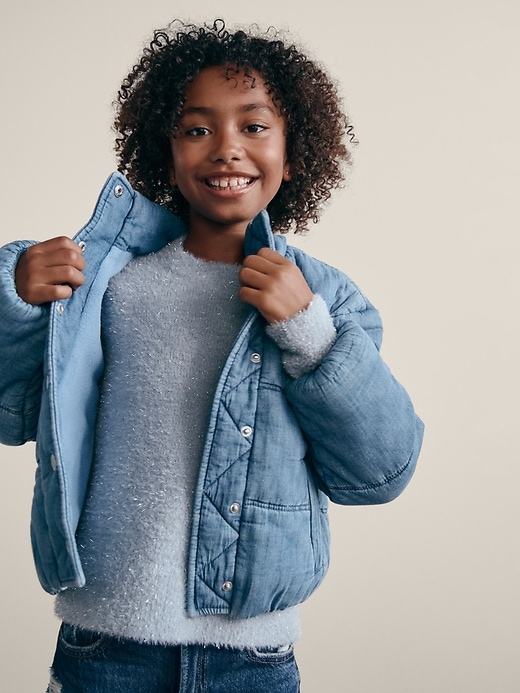 Kids Denim Puffer Jacket Kids Denim Puffer Jacket