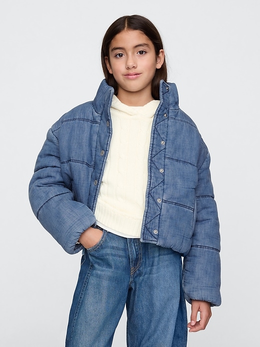 Kids Denim Puffer Jacket Kids Denim Puffer Jacket