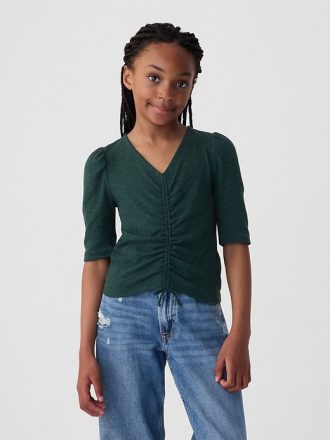 Kids Essential Rib Ruched Shirt