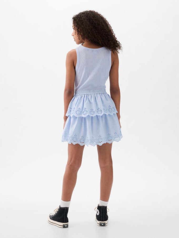 Kids Eyelet Tiered Dress