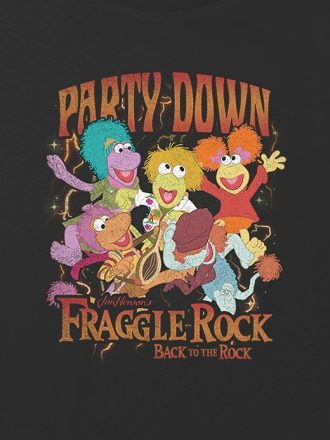 Kids Fraggle Rock Party Down Graphic Boxy Crop T-Shirt