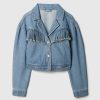 Kids Fringe Western Denim Jacket
