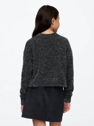 Kids Fuzzy Metallic Crewneck Sweater