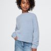Kids Fuzzy Metallic Crewneck Sweater
