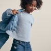 Kids Fuzzy Metallic Crewneck Sweater