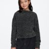 Kids Fuzzy Metallic Crewneck Sweater