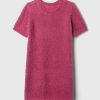 Kids Fuzzy Metallic Sweater Dress