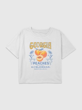 Kids Georgia Peaches Graphic Boxy Crop Tee