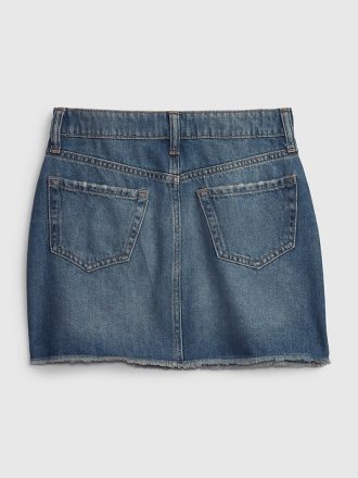 Kids High Rise Denim Skirt