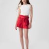 Kids High Rise Paperbag Denim Shorts
