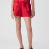 Kids High Rise Paperbag Denim Shorts