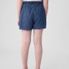 Kids High Rise Paperbag Denim Shorts