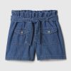 Kids High Rise Paperbag Denim Shorts