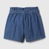 Kids High Rise Paperbag Denim Shorts