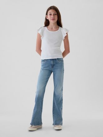 Kids High Rise Studded ’70s Flare Jeans