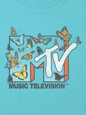 Kids MTV Butterflies Graphic Boxy Crop Tee