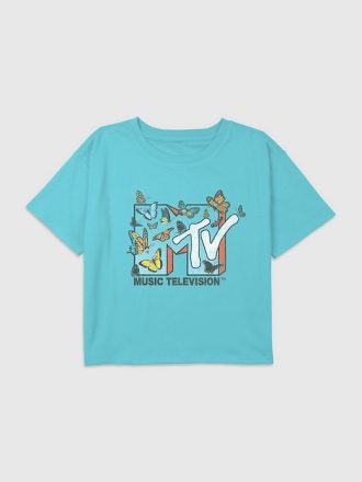 Kids MTV Butterflies Graphic Boxy Crop Tee