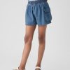 Kids Mid Rise Denim Utility Shorts
