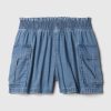 Kids Mid Rise Denim Utility Shorts