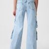 Kids Mid Rise Double Cargo Baggy Jeans