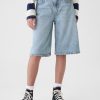 Kids Mid Rise Longline Denim Shorts