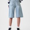 Kids Mid Rise Longline Denim Shorts