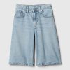 Kids Mid Rise Longline Denim Shorts