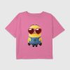 Kids Minions Heart Sunglasses Boxy Crop Tee