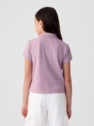 Kids Pique Cropped Polo Shirt