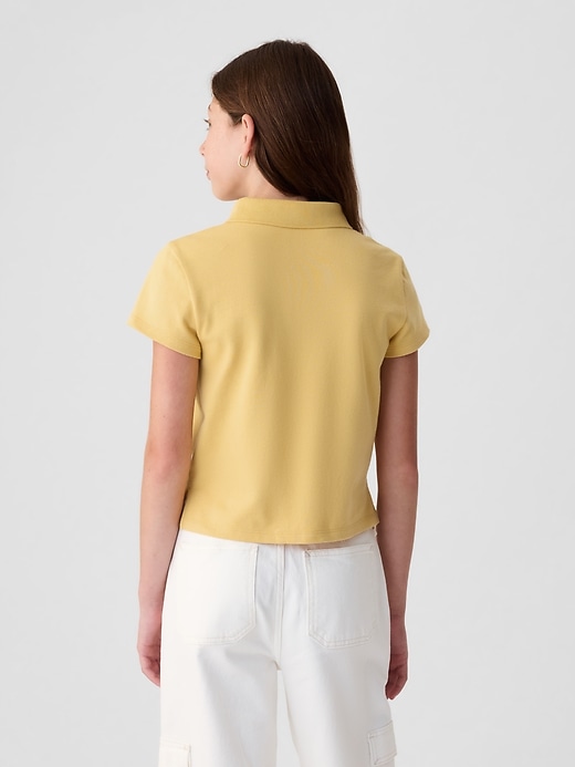 Kids Pique Cropped Polo Shirt Kids Pique Cropped Polo Shirt