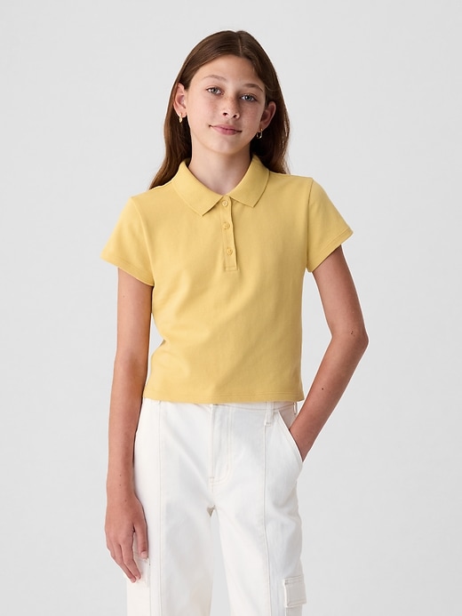 Kids Pique Cropped Polo Shirt Kids Pique Cropped Polo Shirt