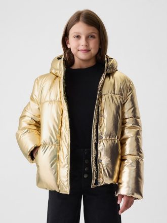 Kids Recycled Metallic Puffer Jacket