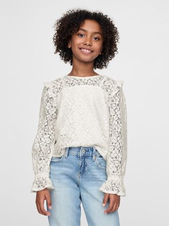 Kids Ruffle Lace Top