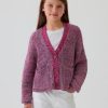 Kids Shaker-Stitch Cropped Cardigan Kids Shaker-Stitch Cropped Cardigan